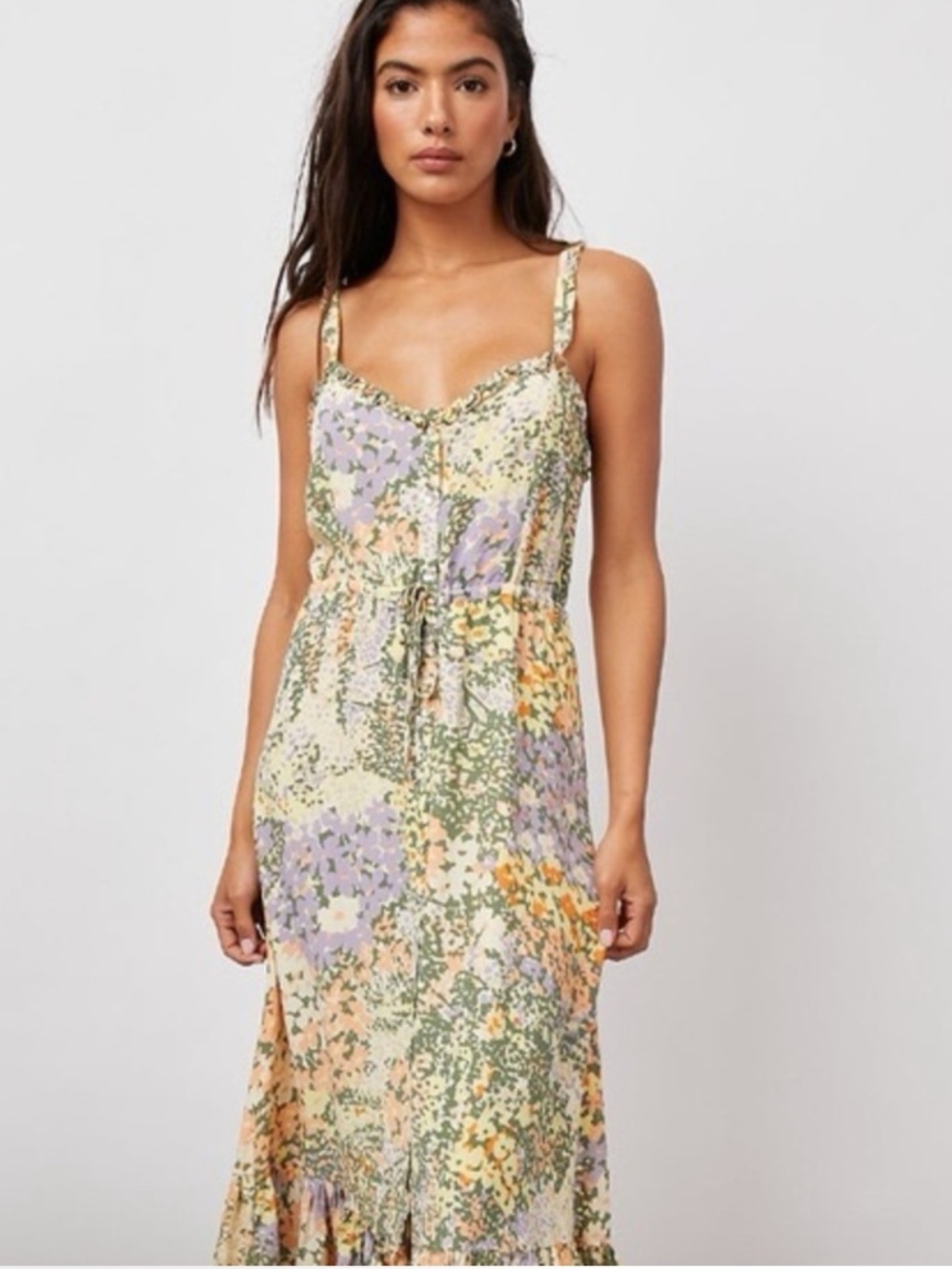 Rails Adayln Ruffle Gardenia Midi Dress - Picture 2 of 9